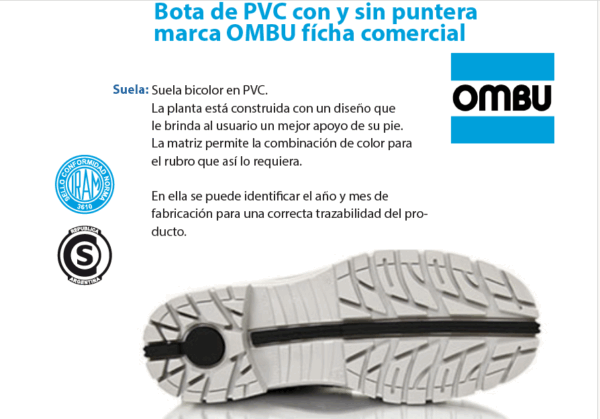 BOTA PVC  INDUSTRIAL NEGRO OMBU - Imagen 3